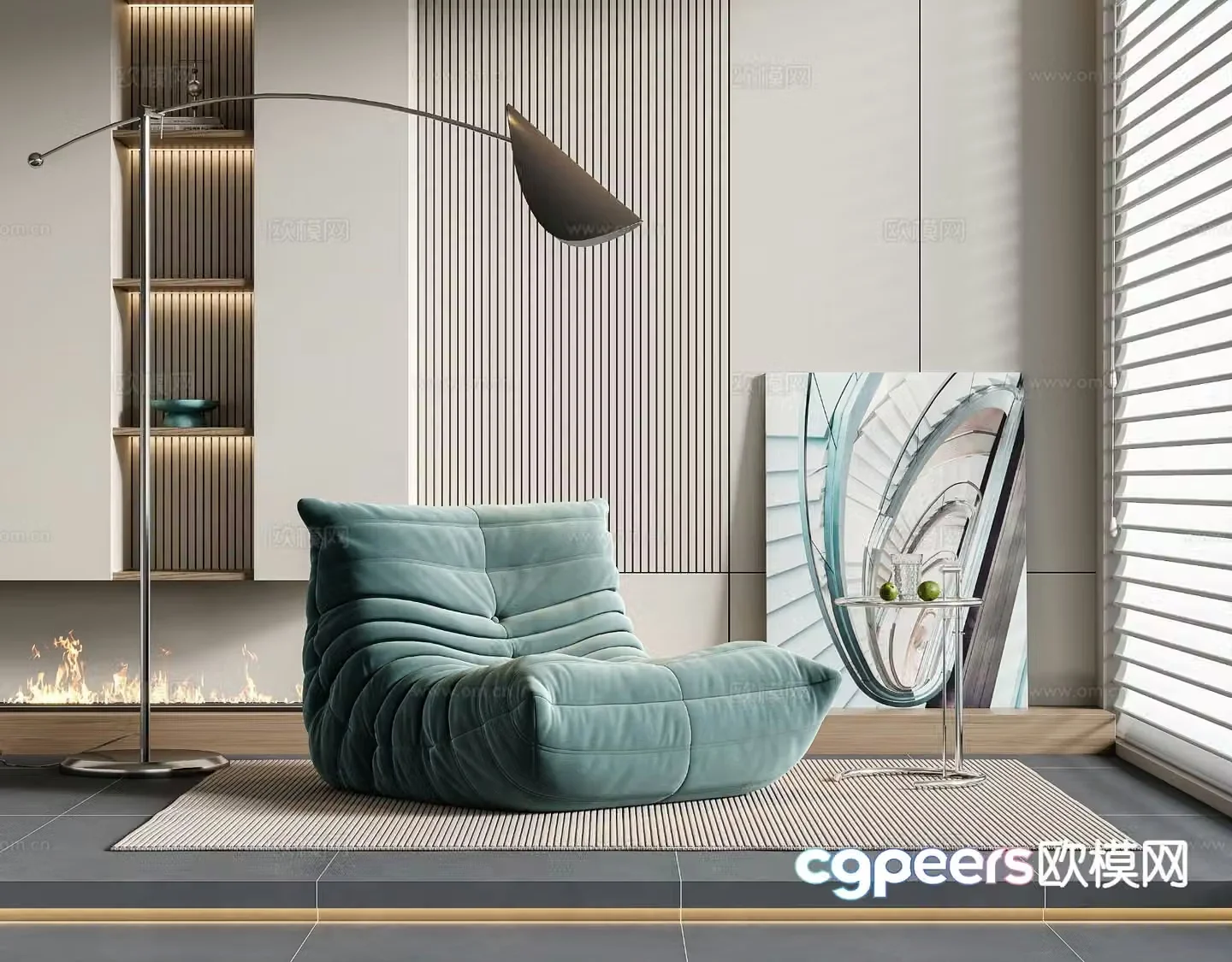 Beanbag Sofa Upholstered Sofa 3D Model