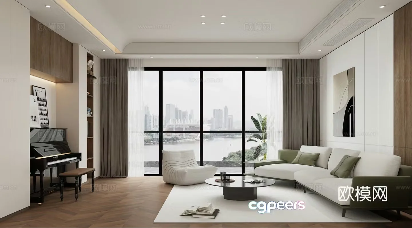 Modern living room living room 3d model