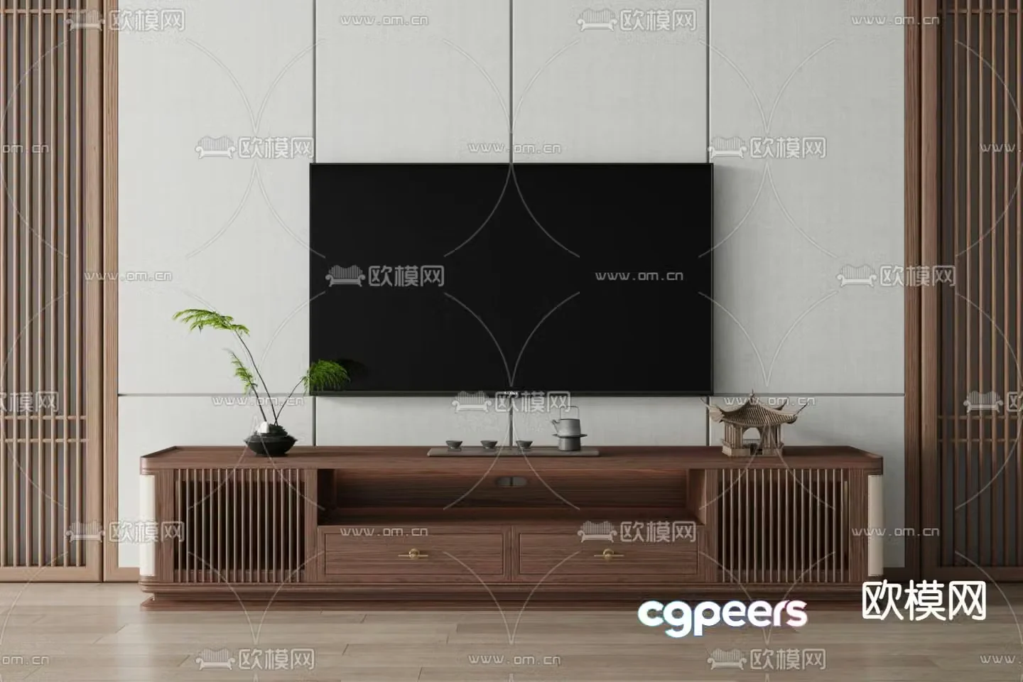 New Chinese style TV cabinet 3d model