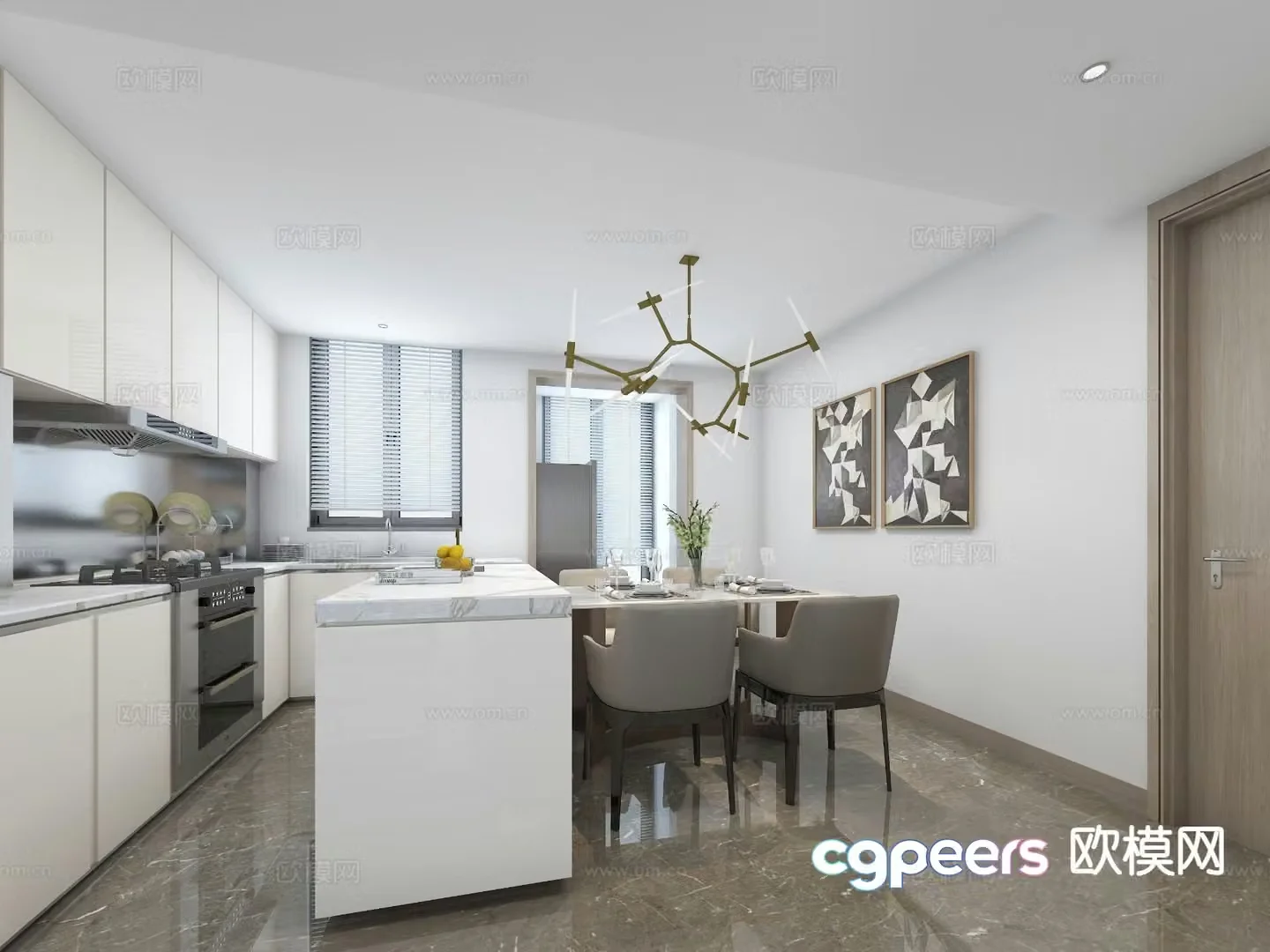 Modern restaurant 3d model