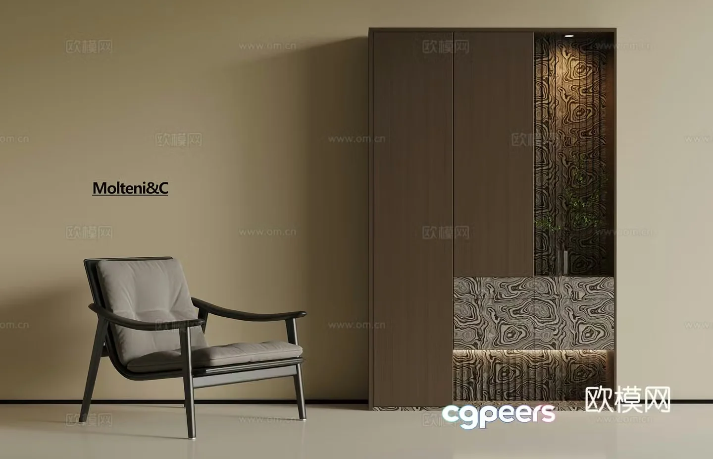 Italian style shoe cabinet 3D model