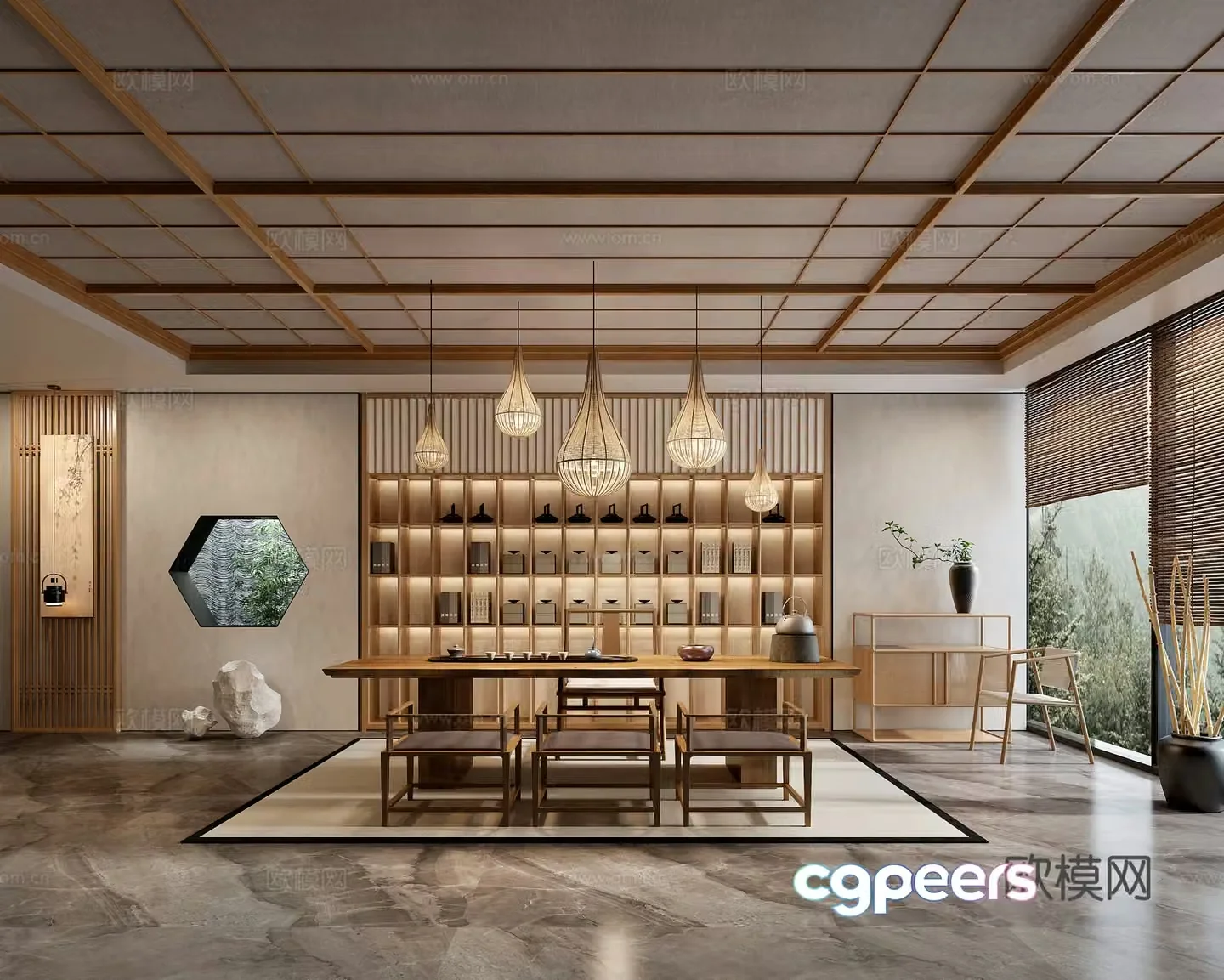 New Chinese tea room 3d model