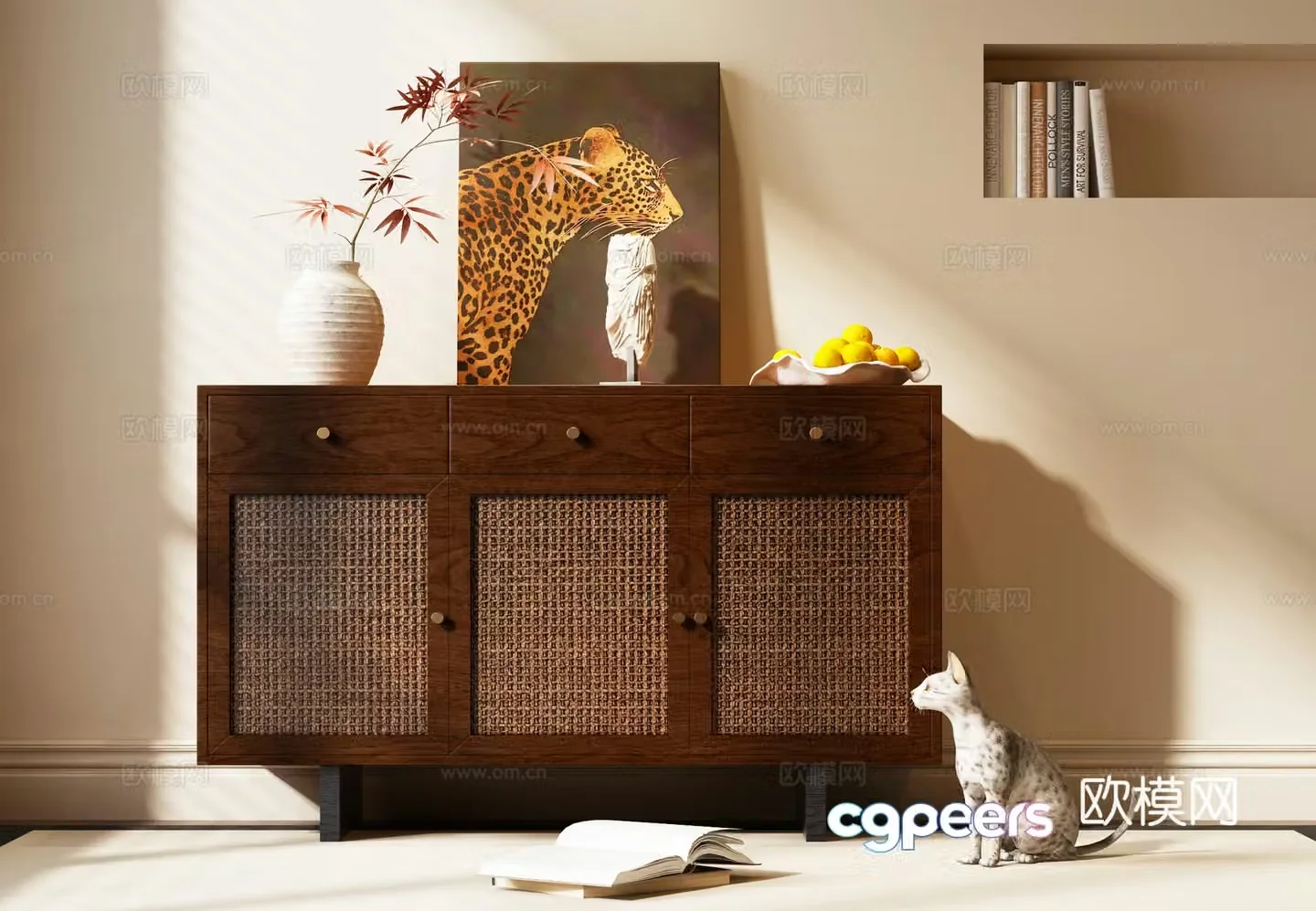 Medieval style entrance cabinet 3D model