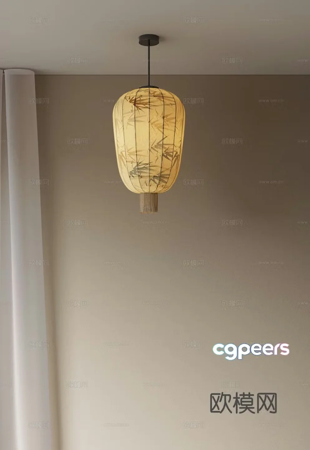 Chinese lantern chandelier study chandelier dining chandelier living room chandelier bedside chandelier 3D model