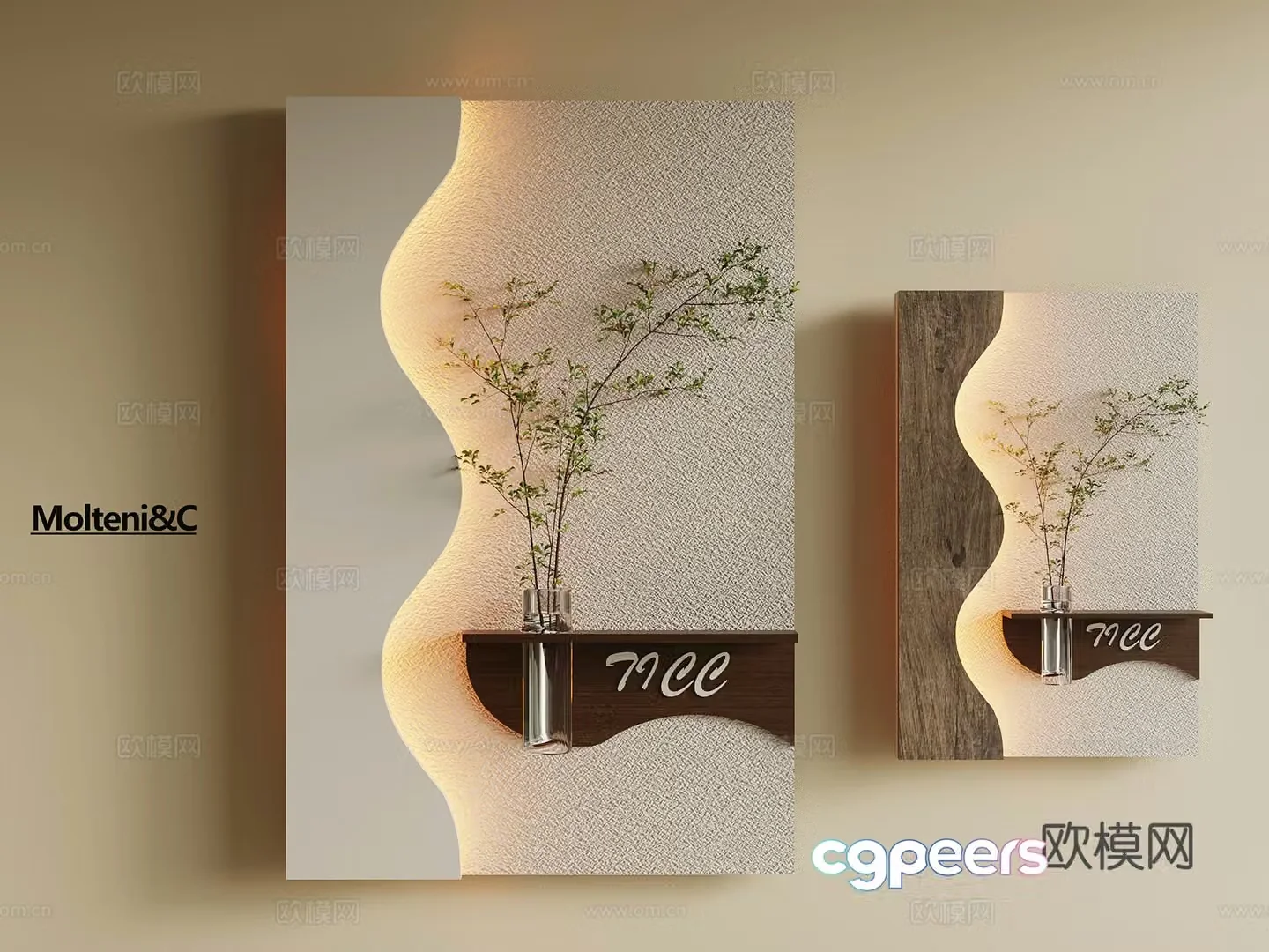 Modern decorative paintings Wall decoration pendant 3D model
