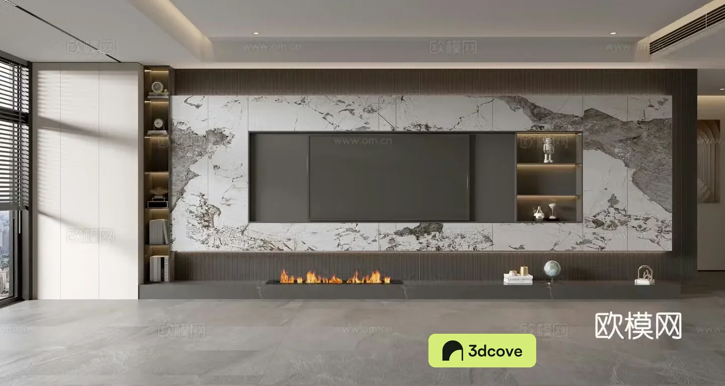 Modern TV background wall