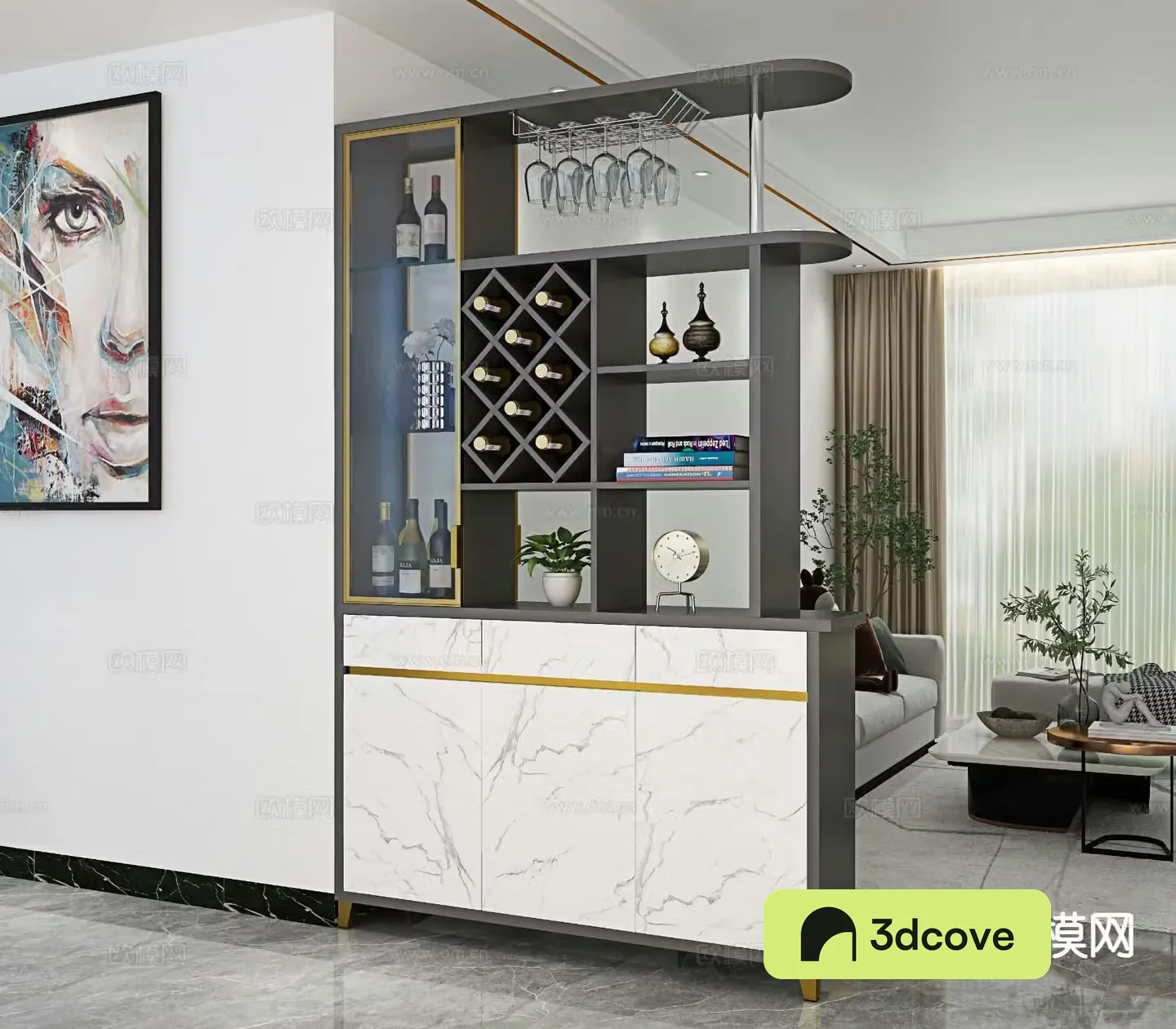 Modern entrance cabinet and partition cabinet