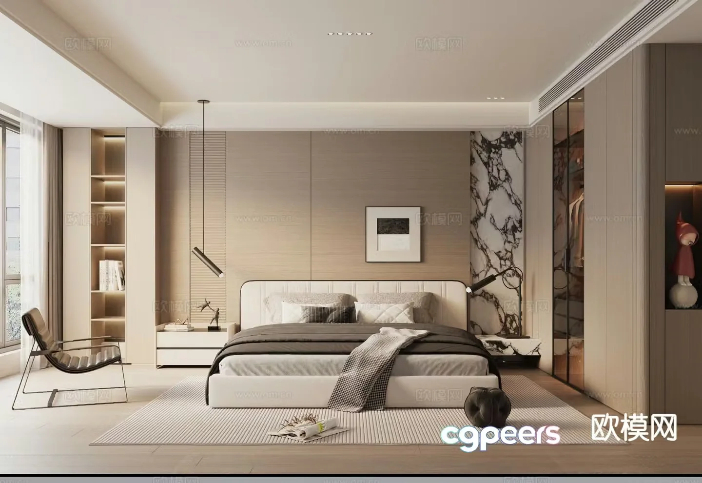 Italian master bedroom bedroom 3d model