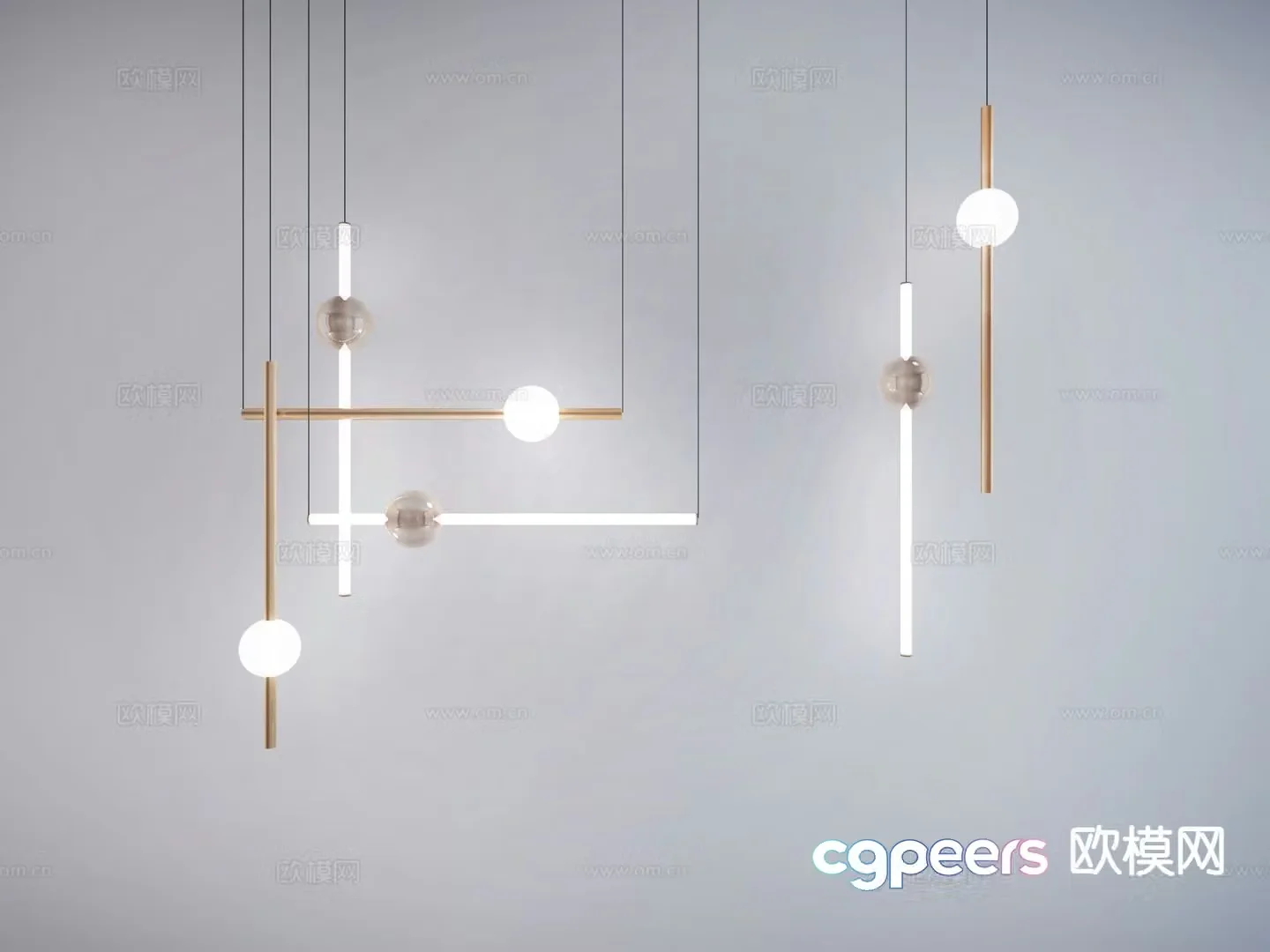 Light luxury chandelier art chandelier 3d model