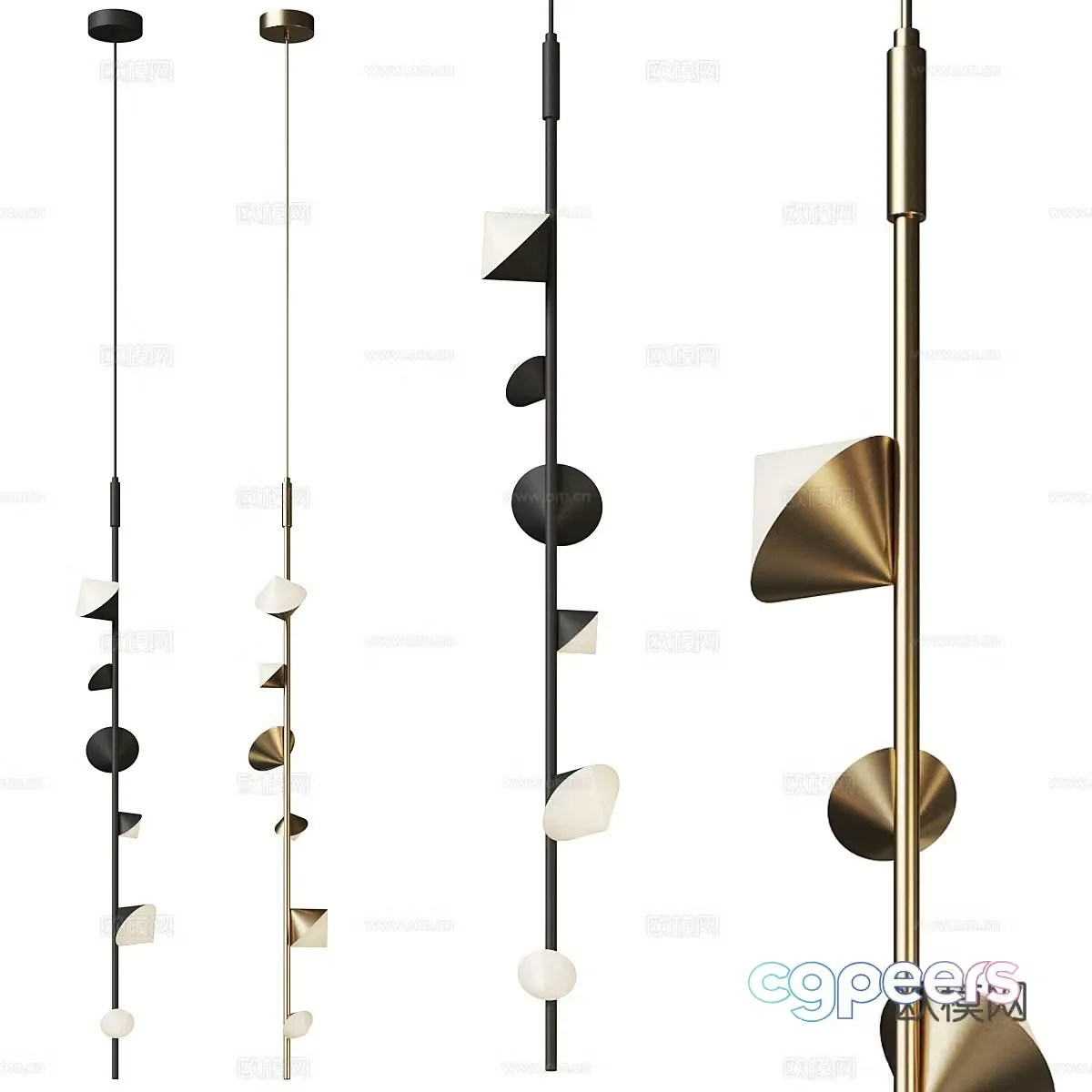 Light luxury chandelier 3d model