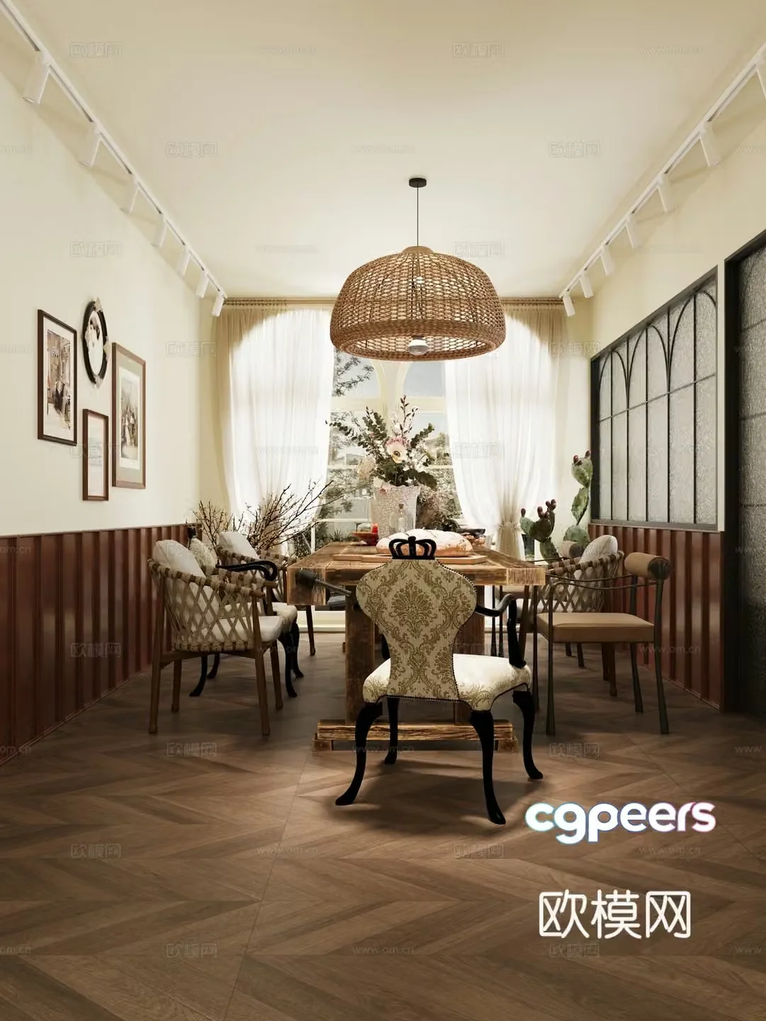 French Western Restaurant Private Room French Private Room Atmospheric Private Room Atmospheric Private Room Hotel Private Room 3D Model