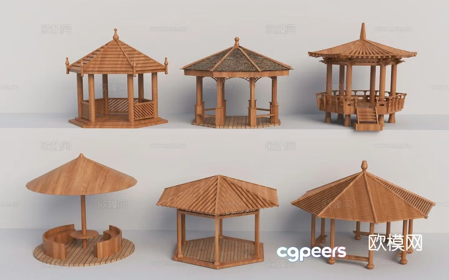 New Chinese style pavilion Chinese style pavilion pavilion rest pavilion round pavilion hexagonal pavilion Chinese wooden pavilion 3D model