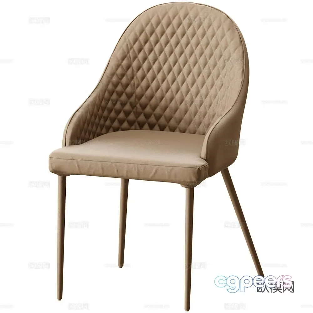Single chair dining chair 3d model