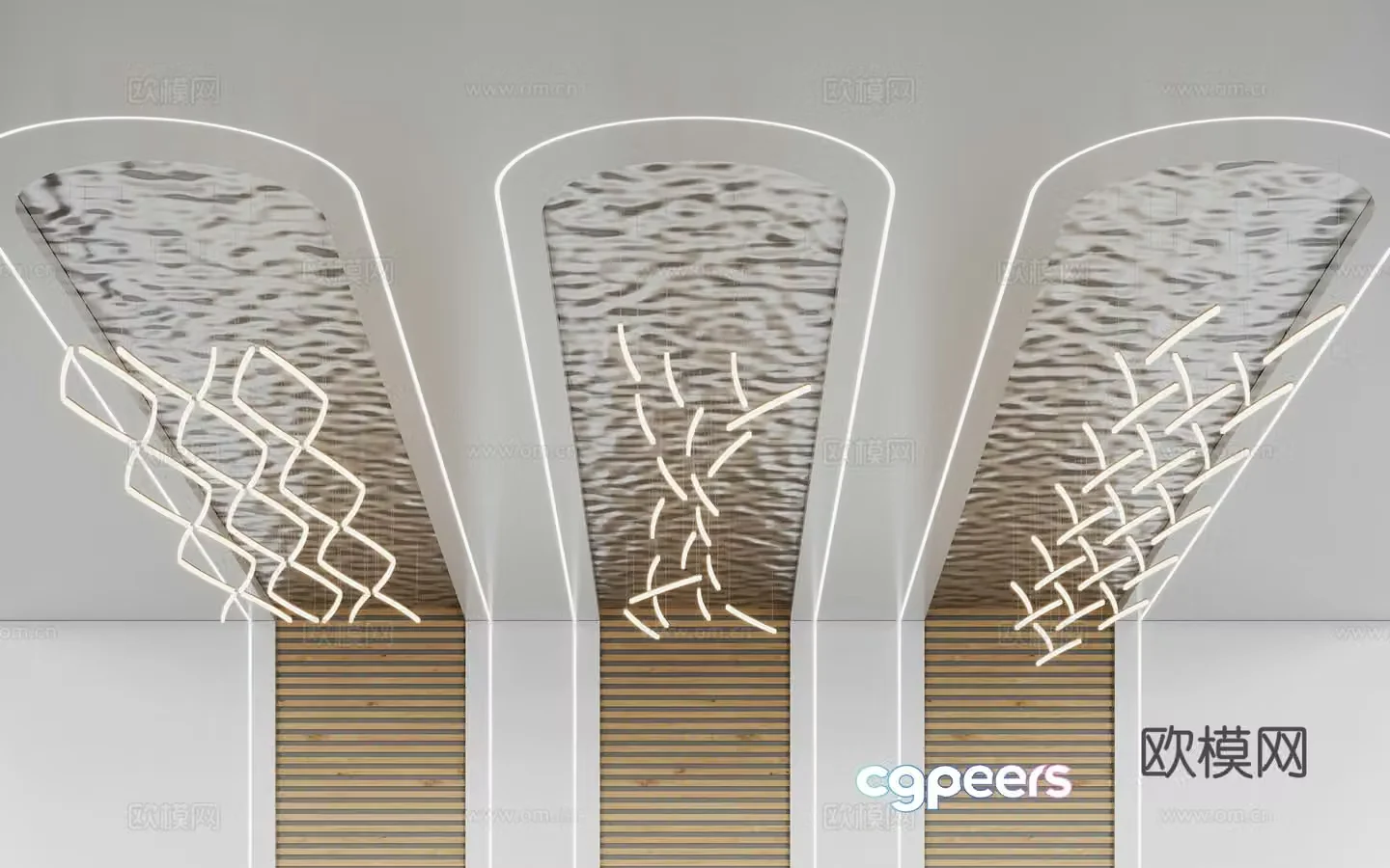 Modern shaped chandelier combination 3D model