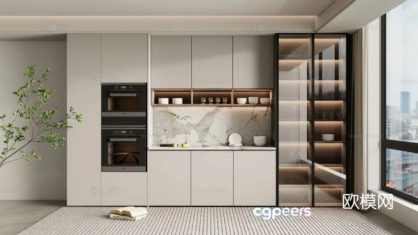 Modern wine cabinet sideboard 3d model