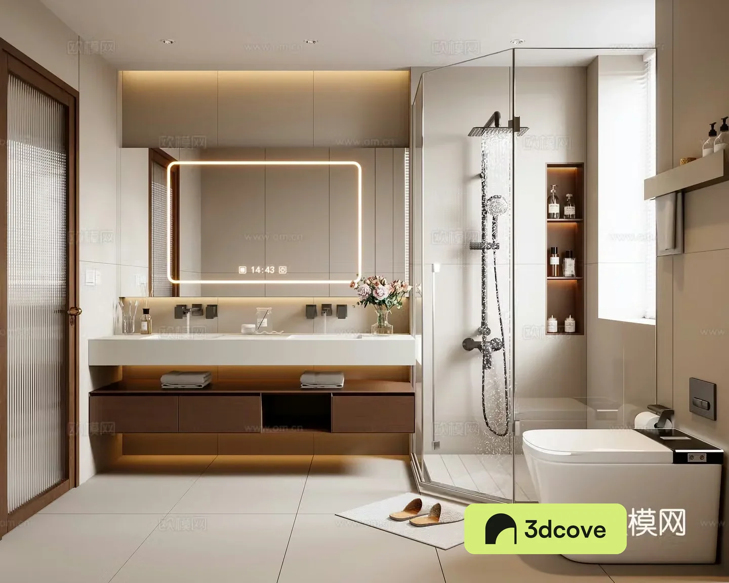 Middle-aged bathroom 3D model