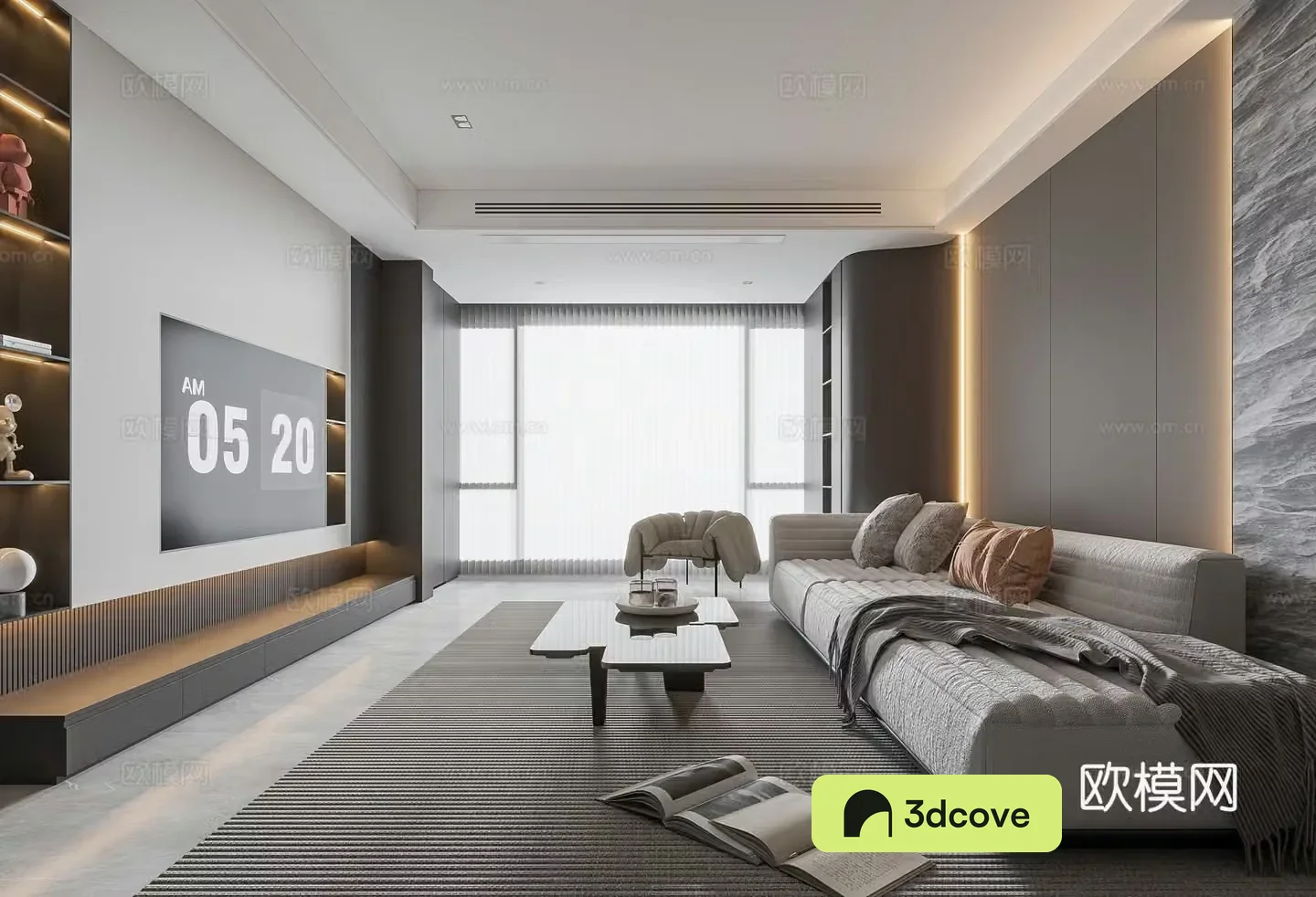 Modern living and dining room living room without lights sofa combination coffee table combination jewelry ornaments
