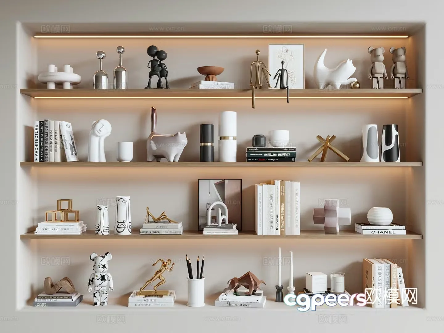 Modern jewelry ornaments books crafts 3d model