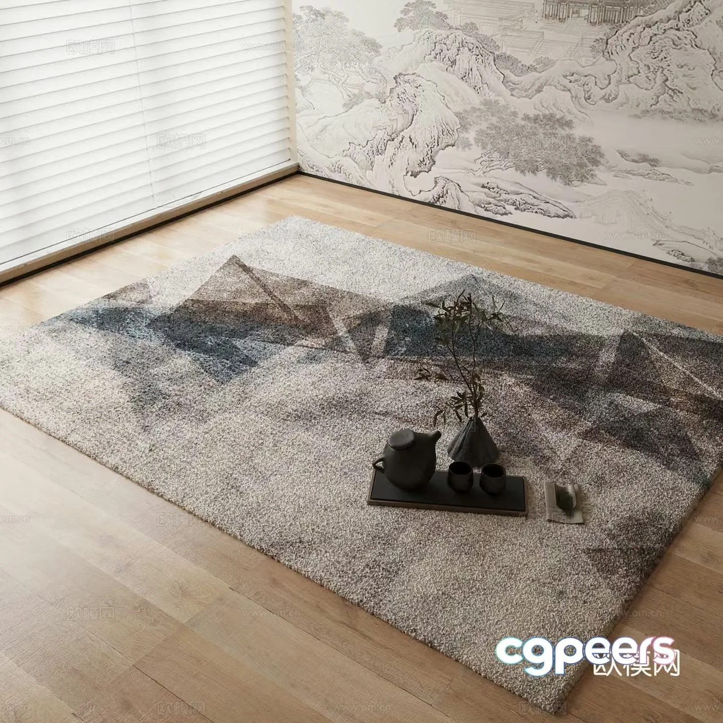 New Chinese carpet 3D model