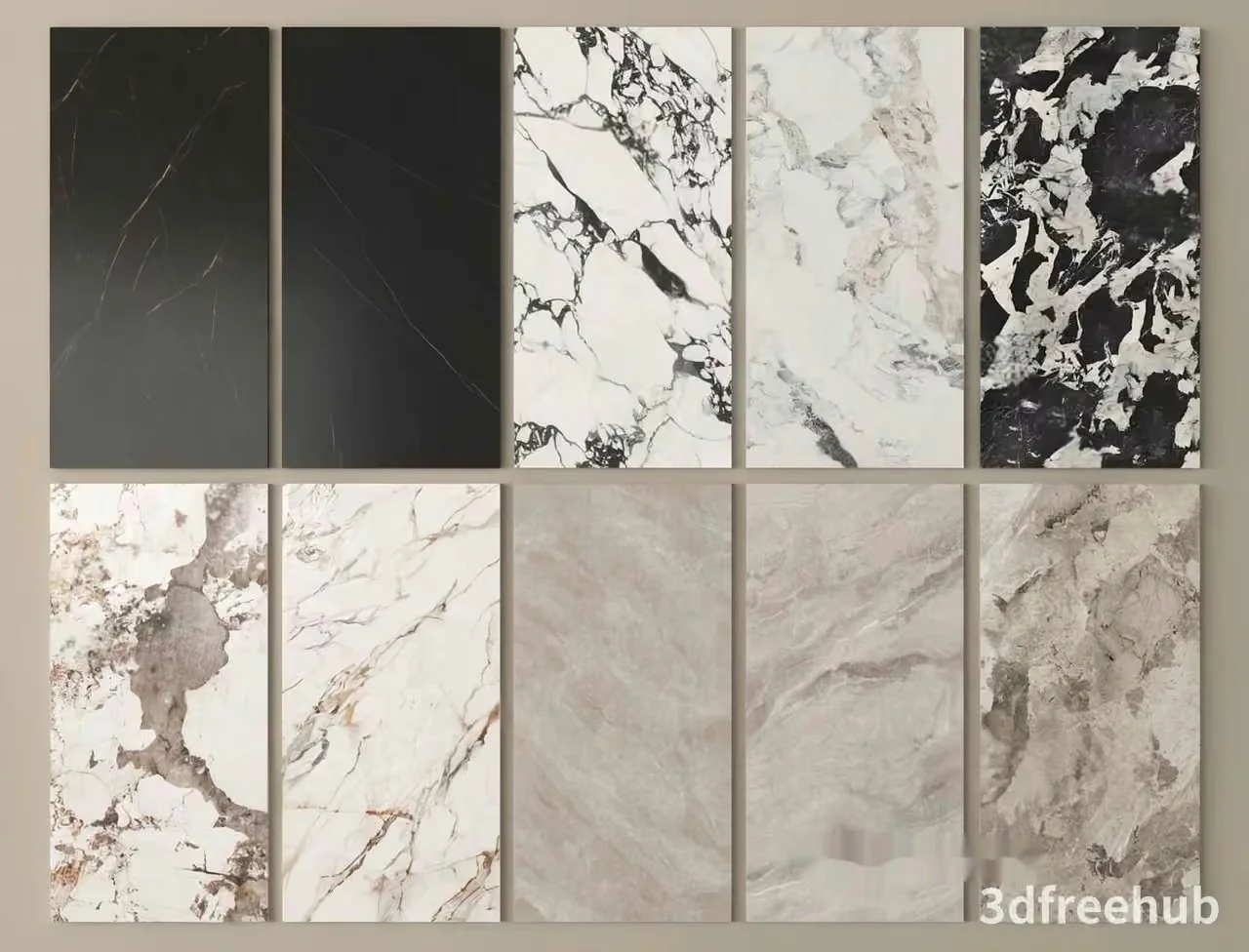 Marble-Like Patterns On Tiles 3D Model – 22975 – VRAY Render