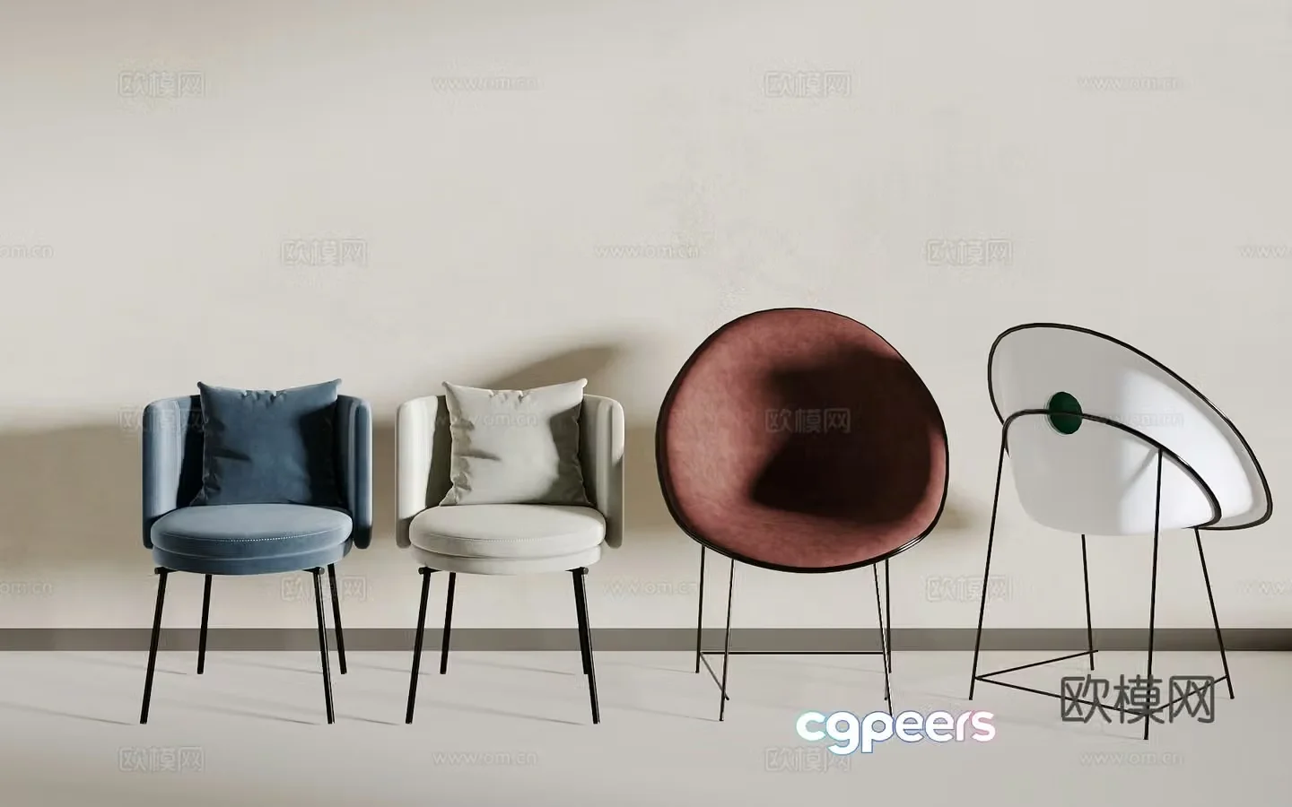 Light luxury seat 3D model