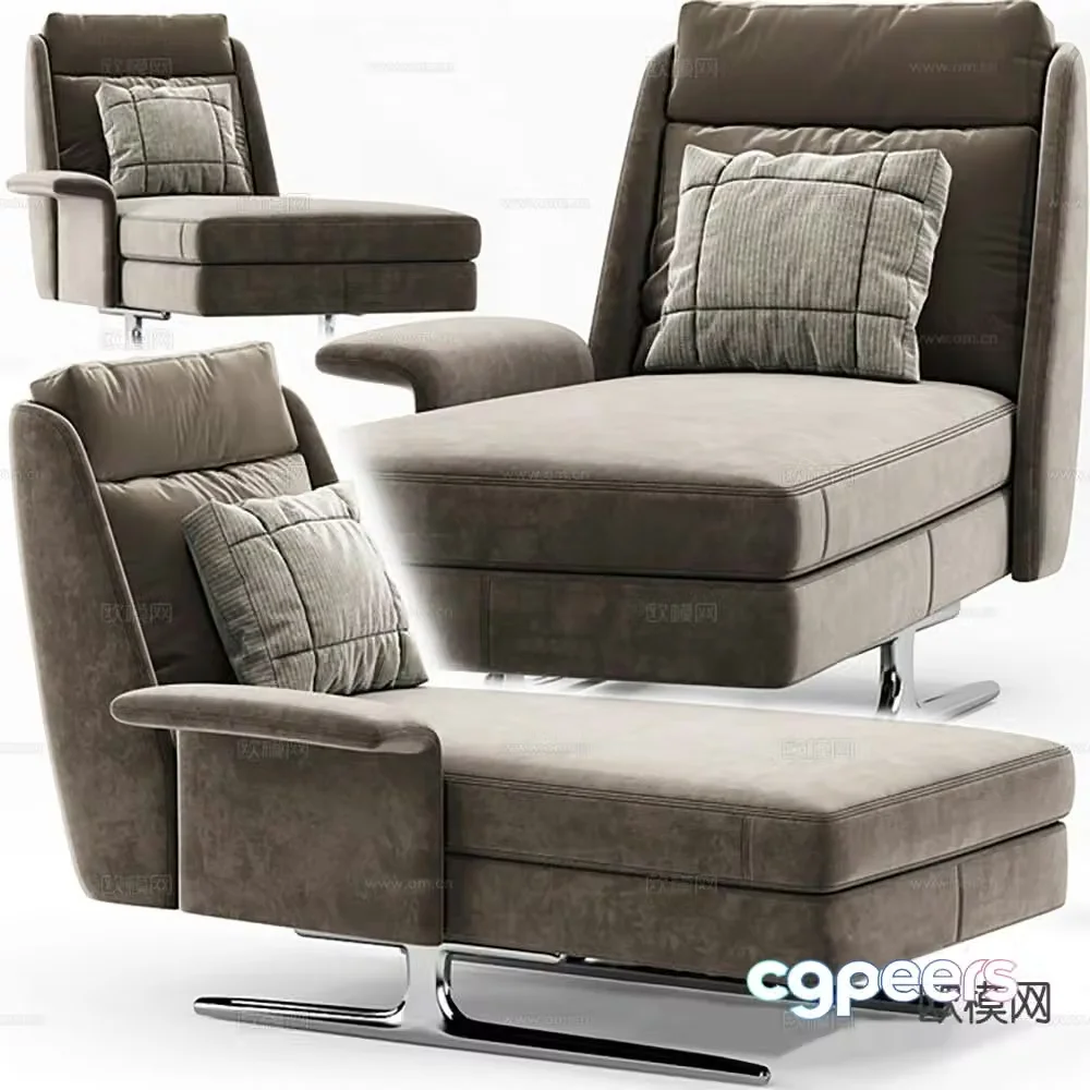 Modern single sofa leisure sofa 3d model