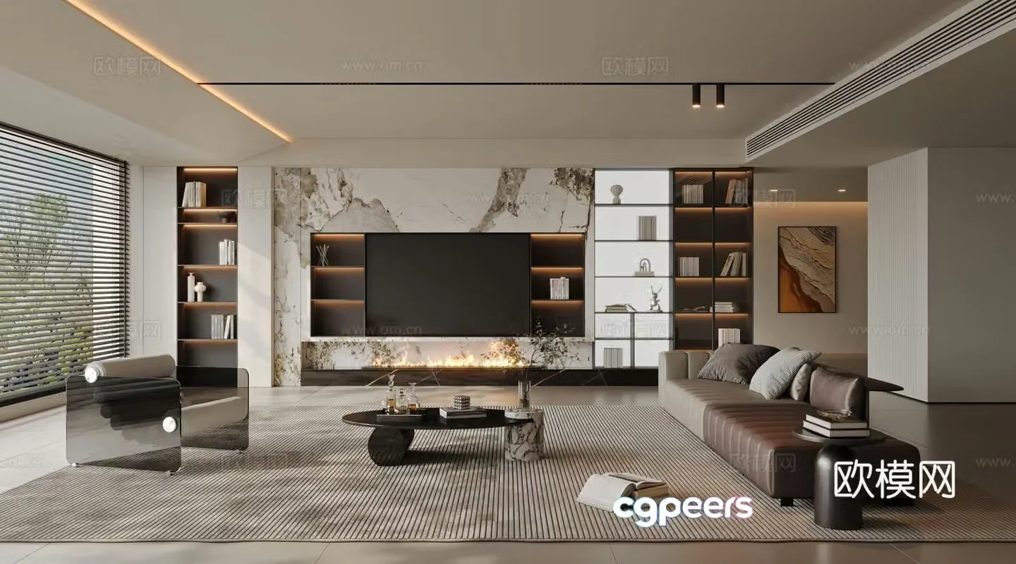 Modern living room 3d model