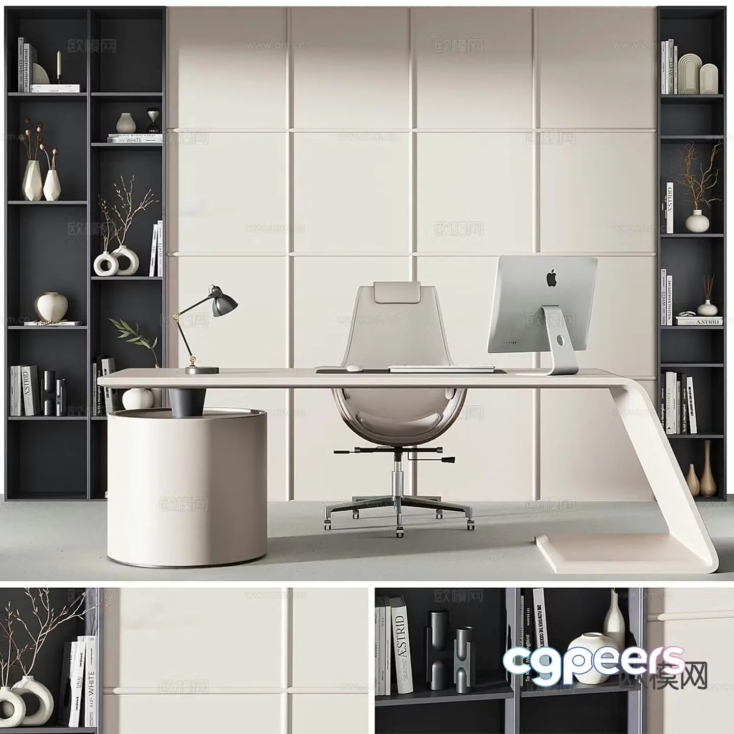 Boss desk desk desk office desk chair 3d model