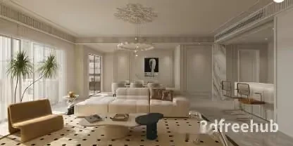 Modern Living Room 3D Model – 22218 – VRAY Render