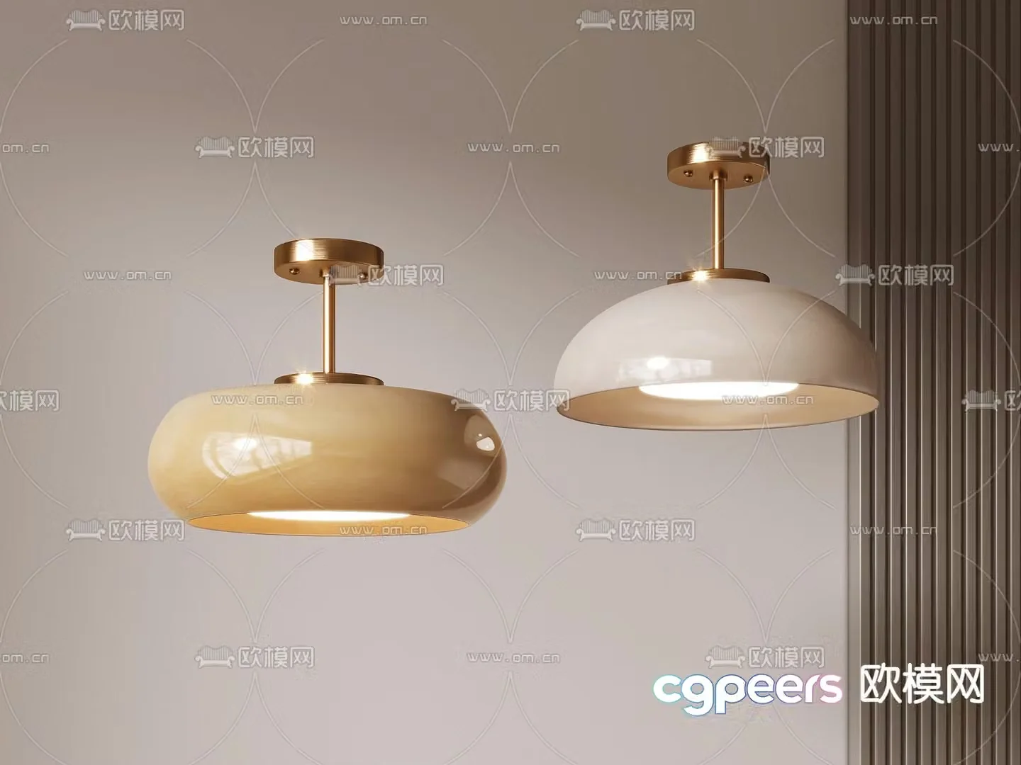 Cream style chandelier 3d model