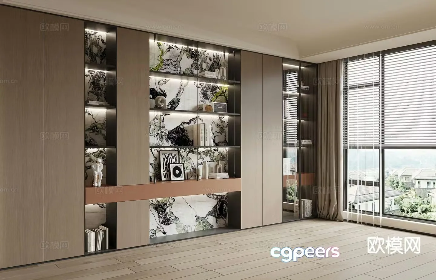 Modern decorative cabinet locker 3d model