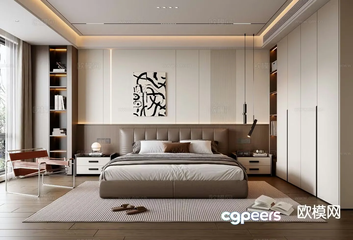 Italian style bedroom master bedroom 3d model