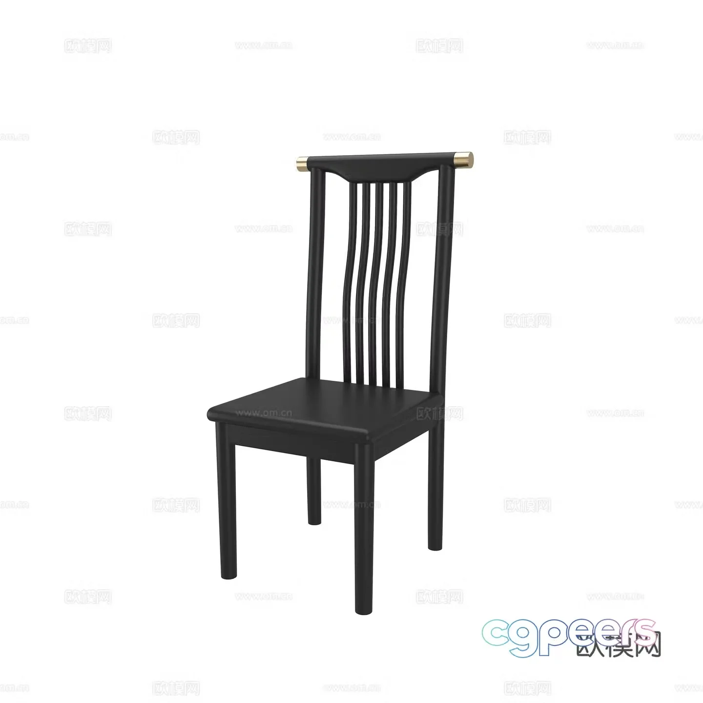 New Chinese style solid wood chair dining chair 3d model