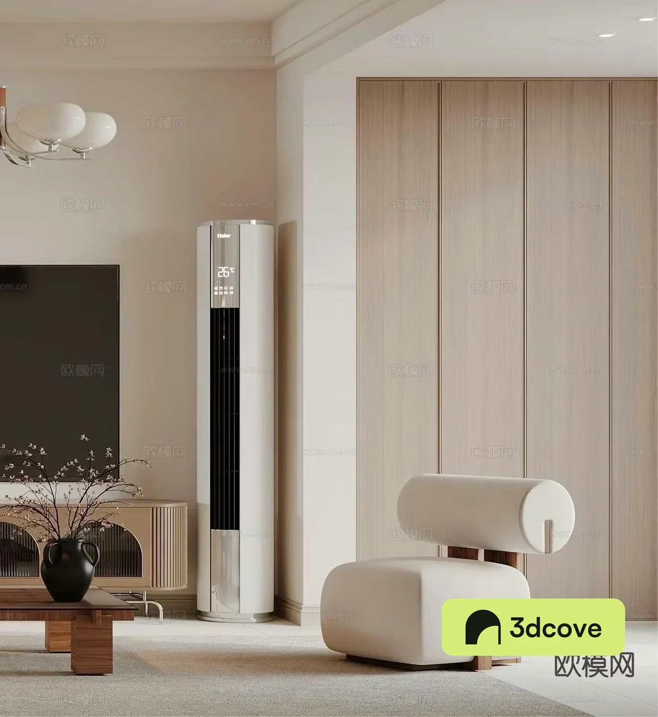 Cream style single sofa