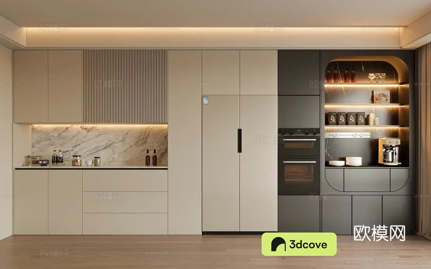 Modern sideboard refrigerator cabinet integrated cabinet