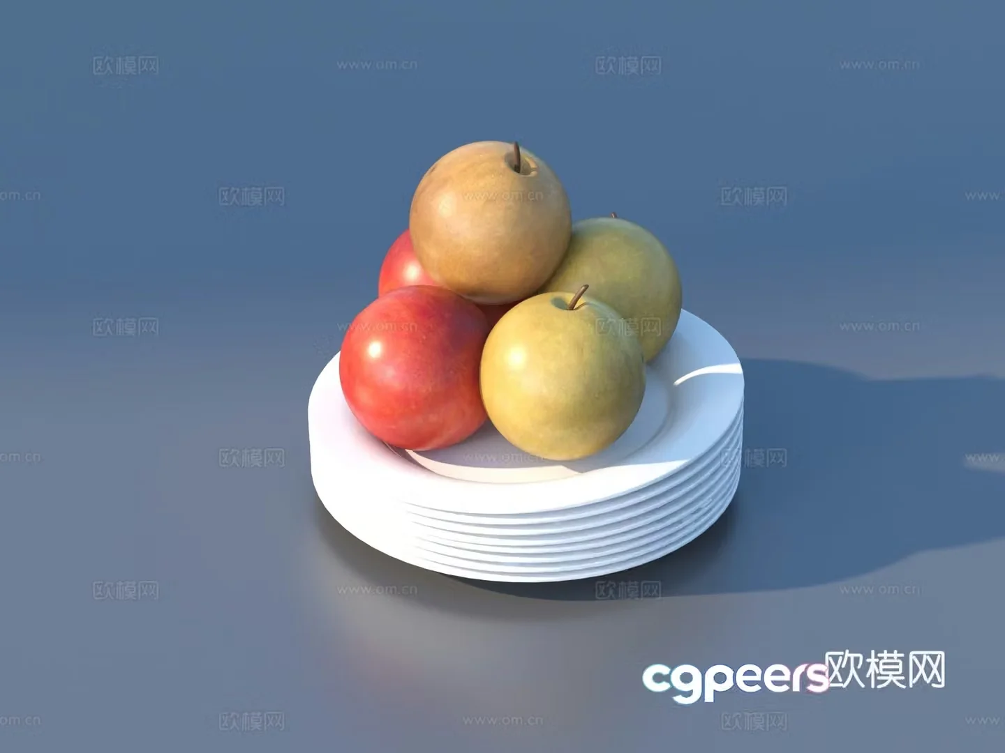 Fruit Fruit Plate Food Apple 3D Model