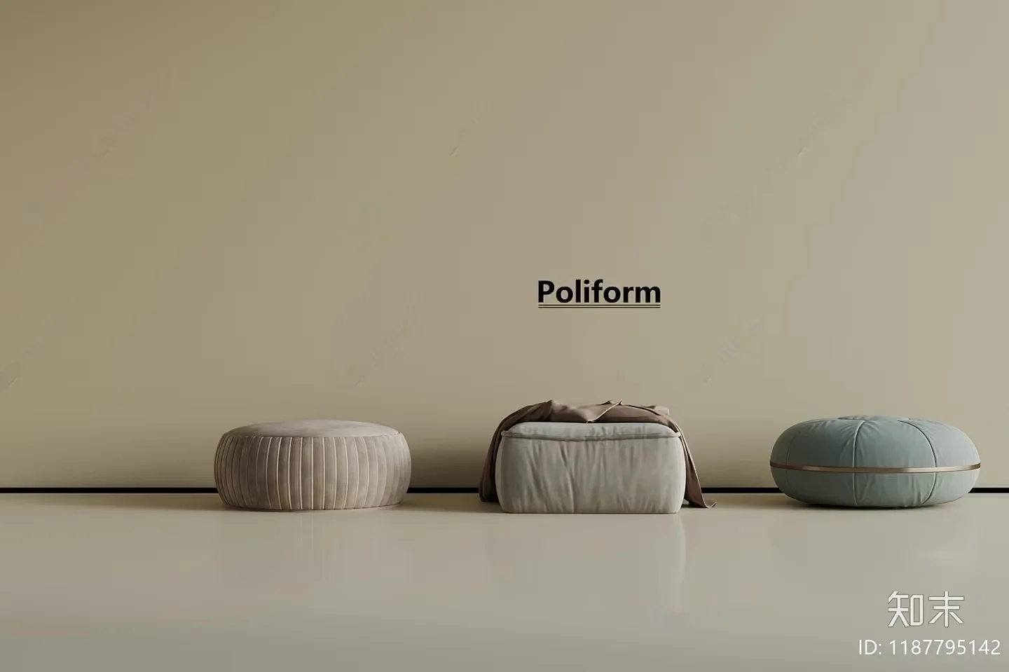 Modern Poufs 3D Model – 378 – VRAY Render