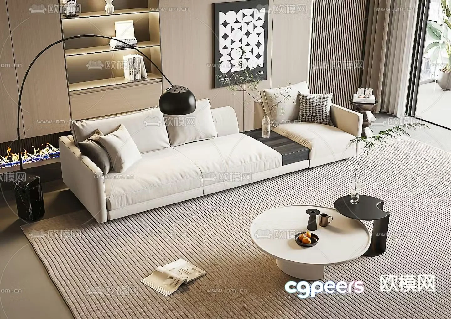 Modern sectional sofa 3d model