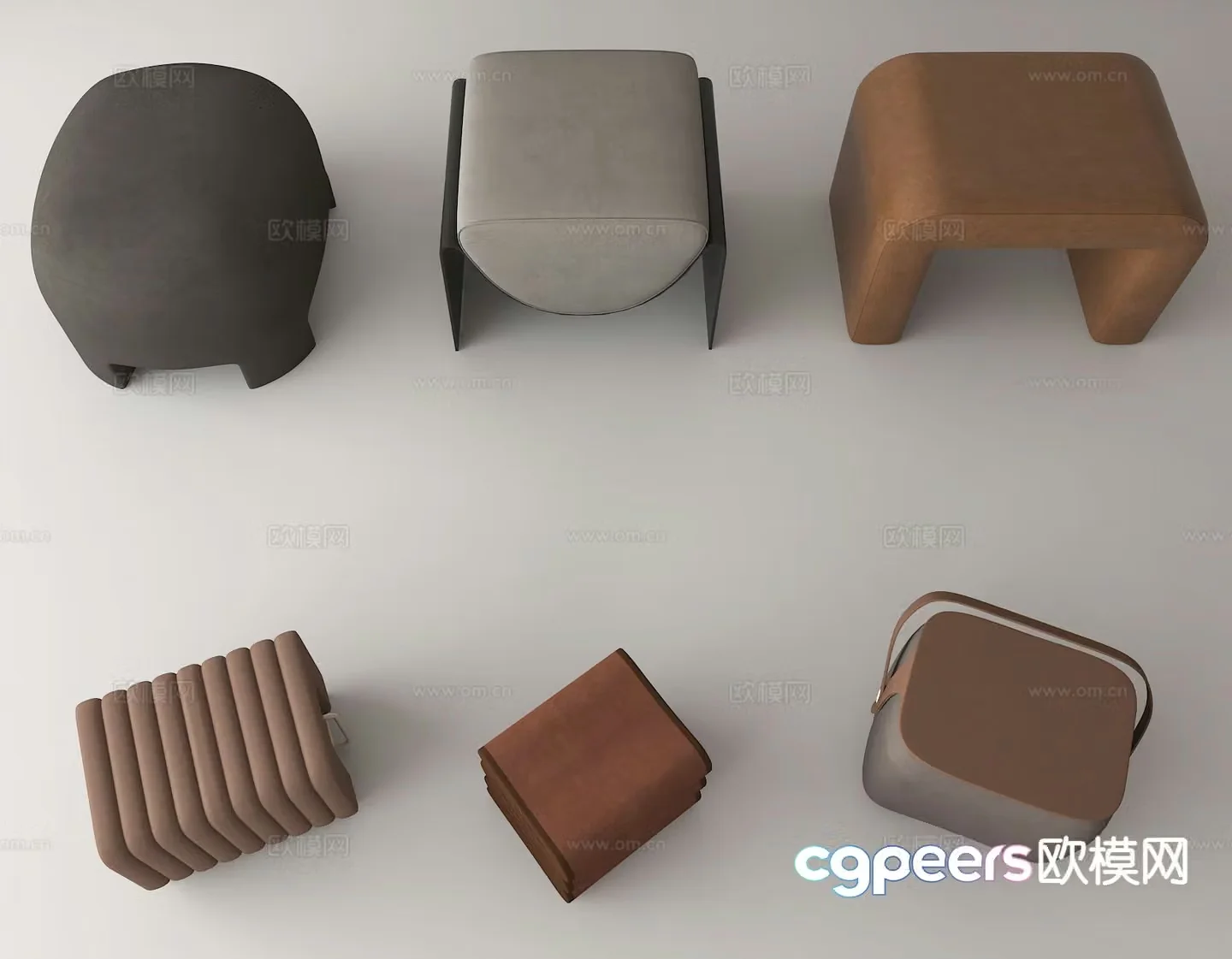 Stool low stool shoe changing stool sofa stool 3D model
