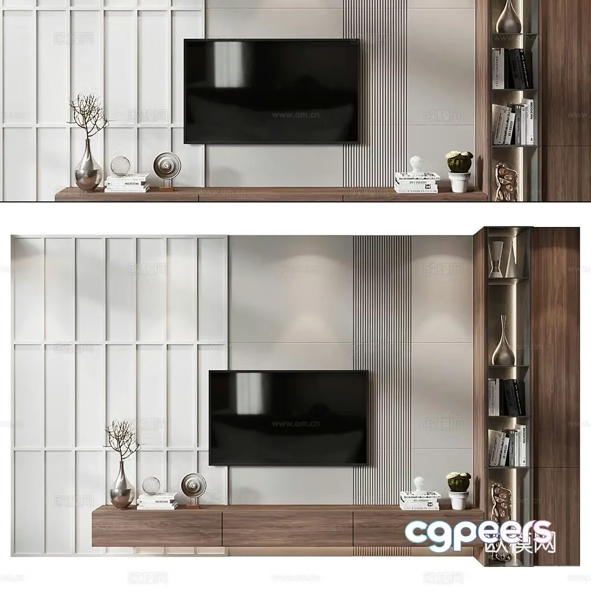 Modern Wasabi TV background wall 3d model