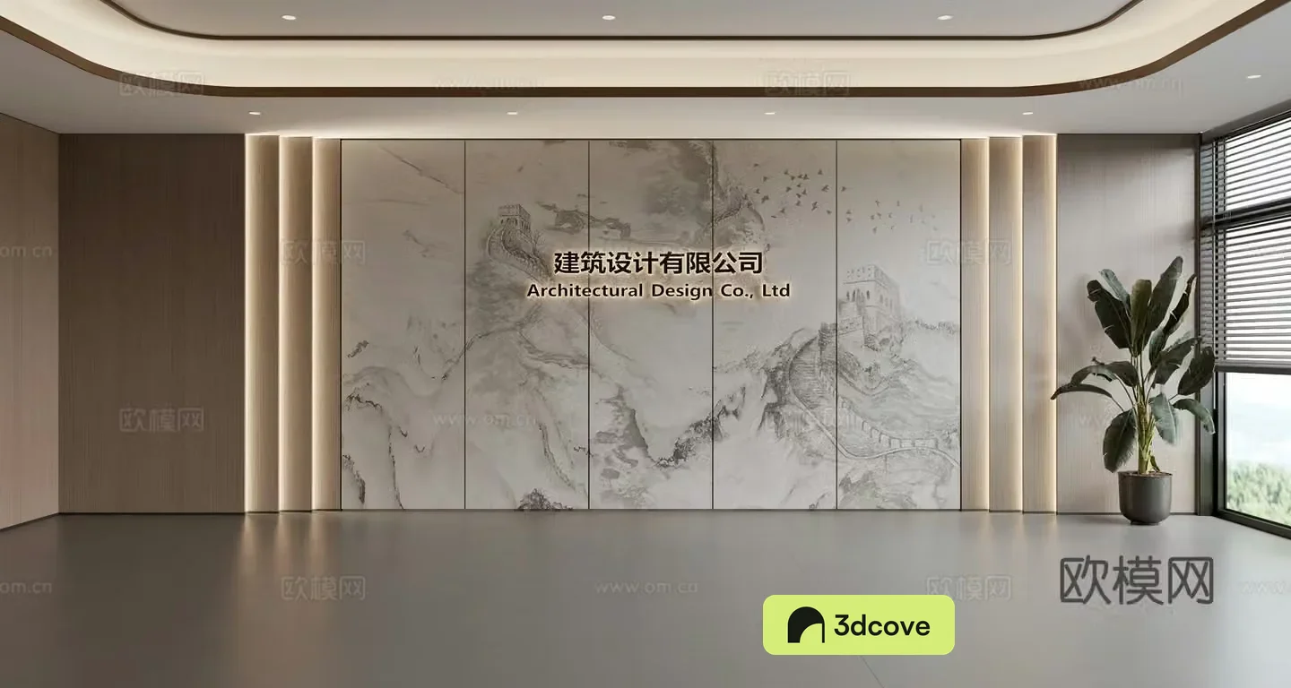 Front desk background wall Hall background wall Company image wall Front desk reception background
