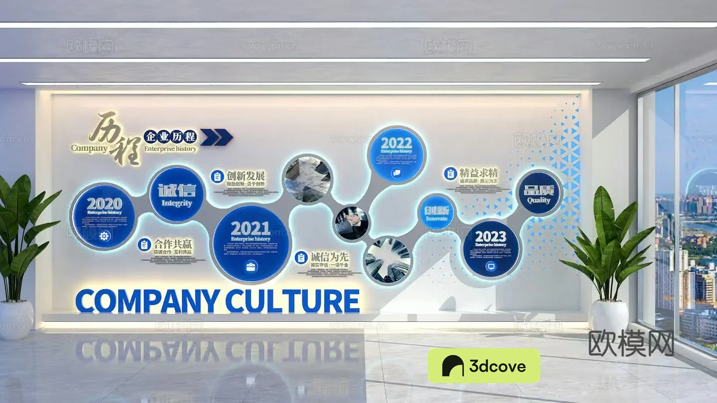 Modern corporate culture image wall