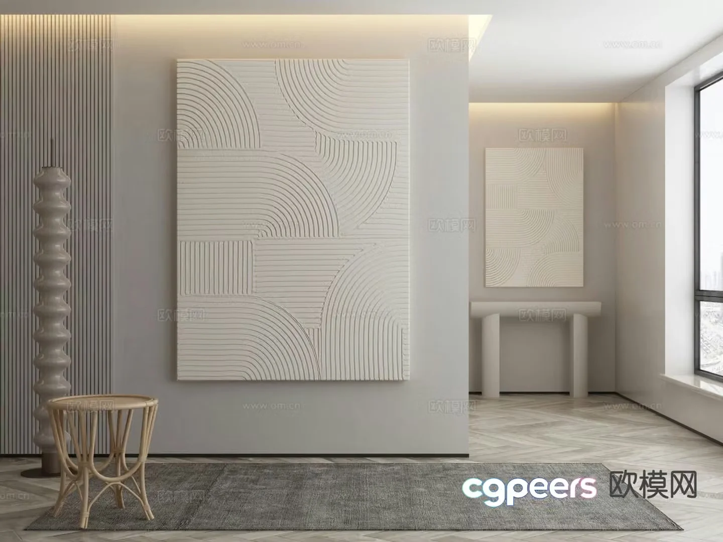 Modern decorative painting texture painting abstract painting 3d model
