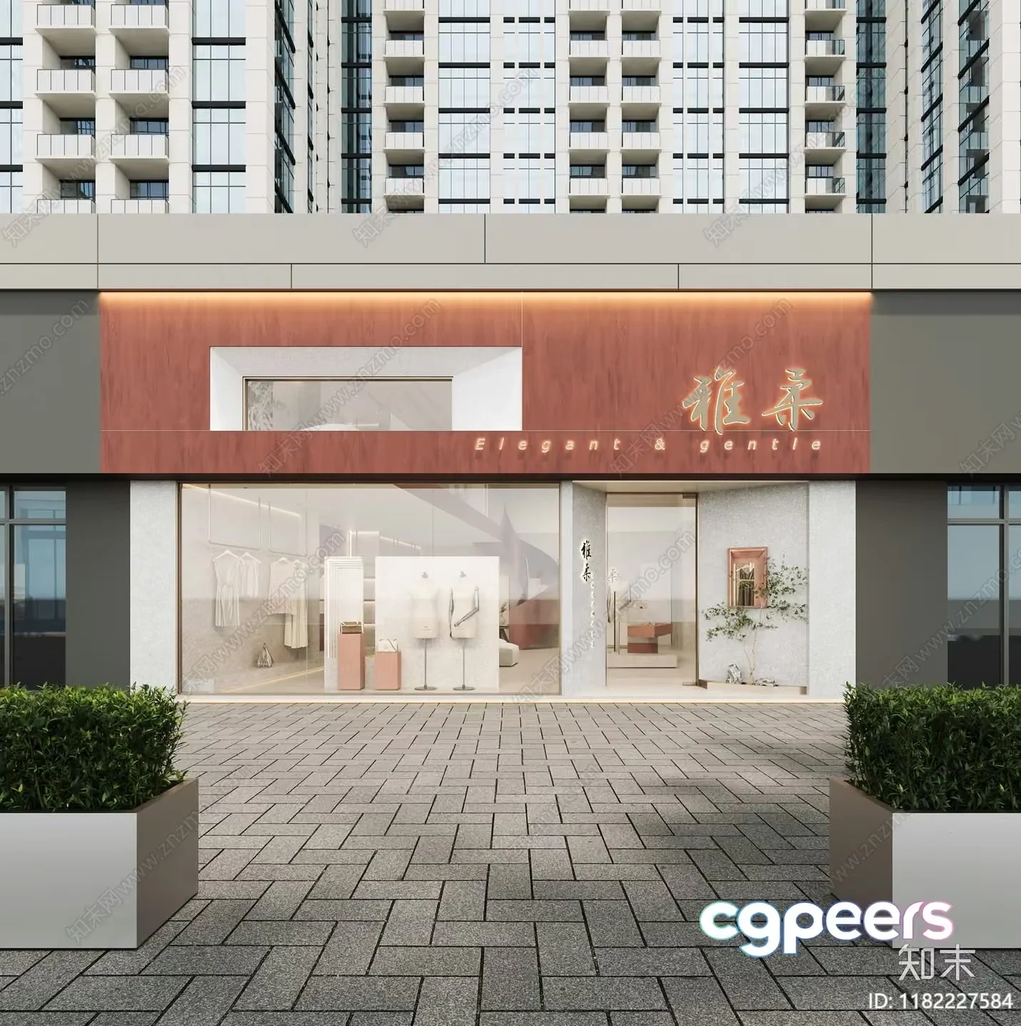 A Building With A Storefront 3D Model – 16393 – VRAY Render