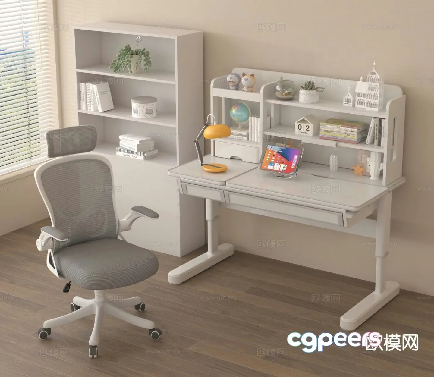 Study table and chair desk children’s table and chair 3d model