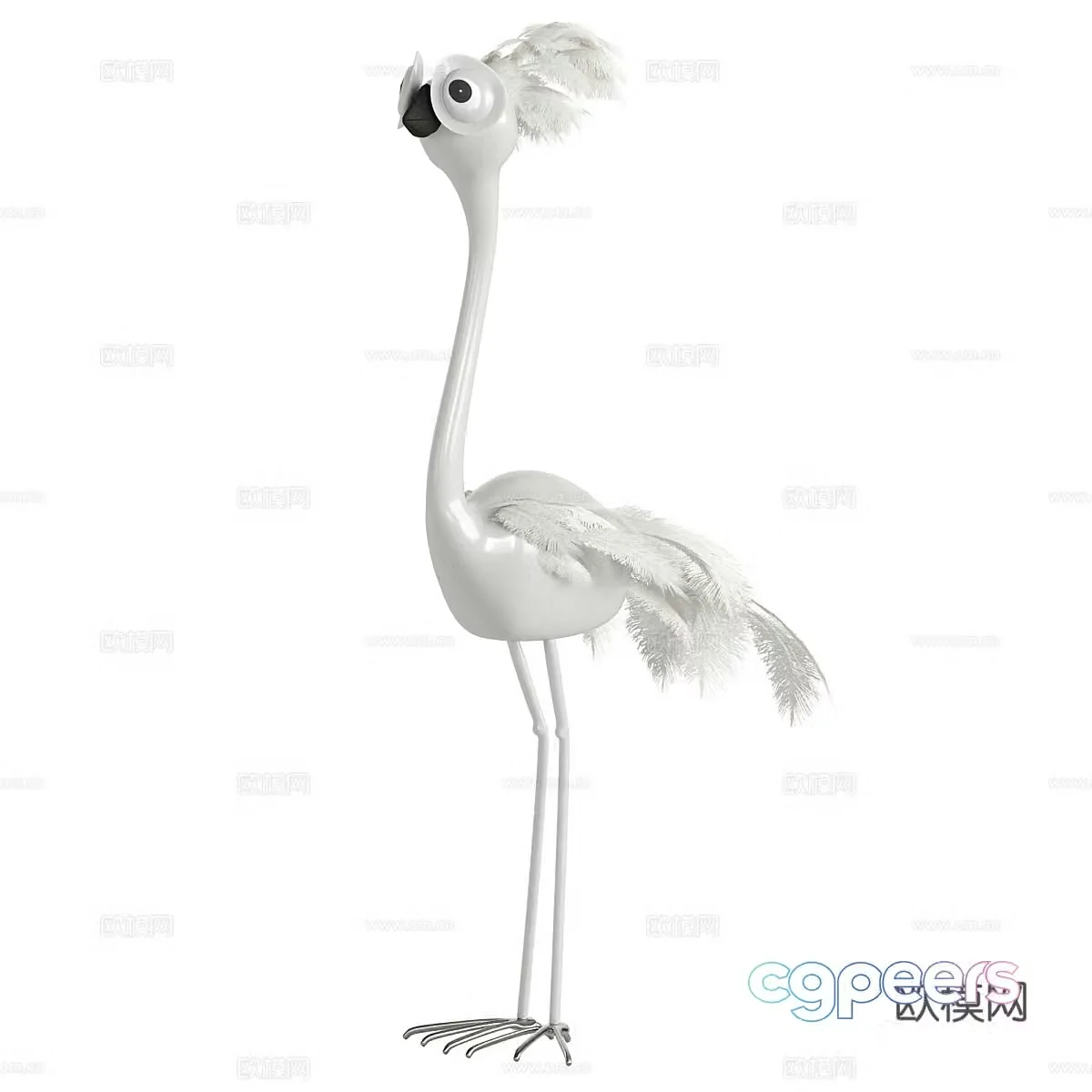 Modern stylish decorative bird sculpture 3d model