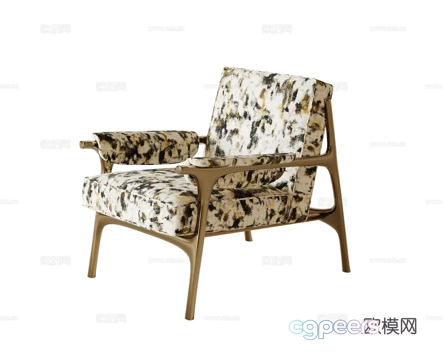 Modern Gold Chair 3D Model – 12206 – VRAY Render
