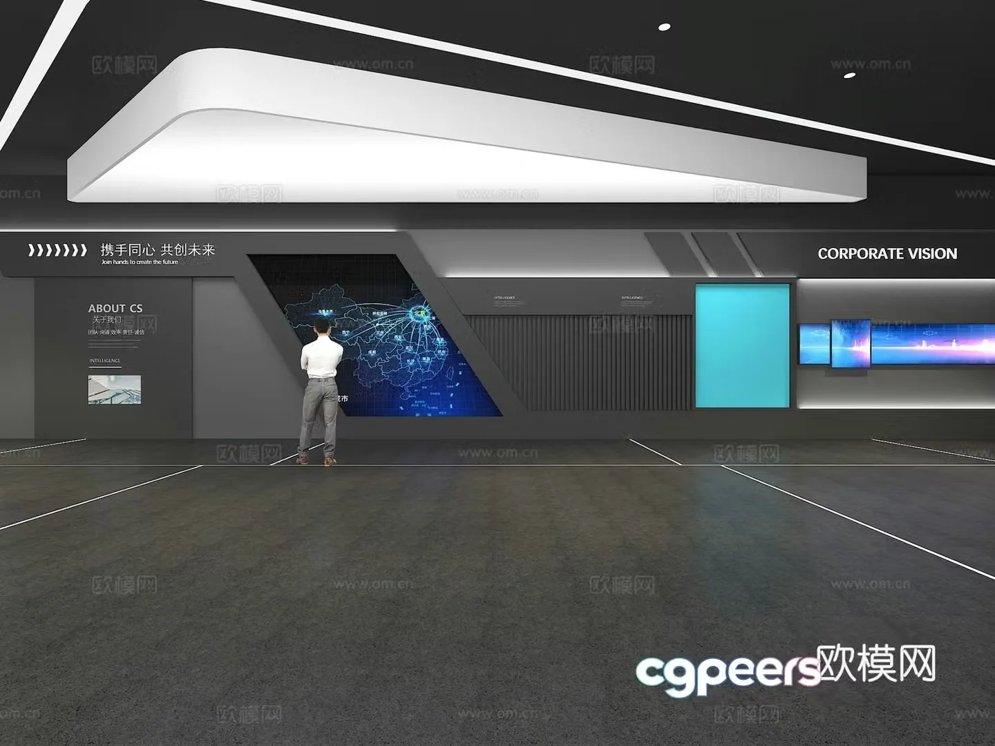 Cultural wall Corporate culture wall Display wall Theme wall Exhibition hall Campus culture Corridor 3D model