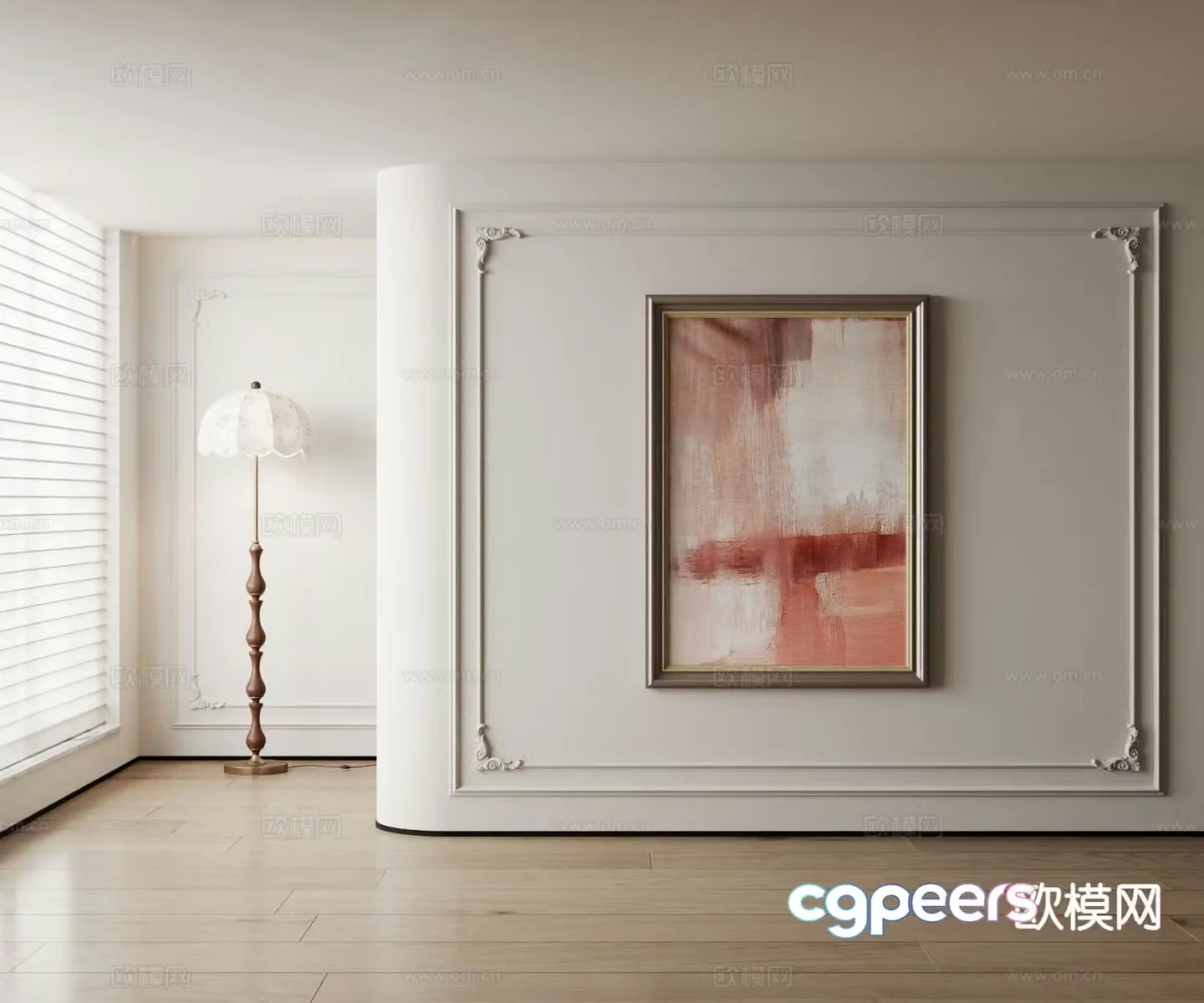 American decorative painting gradient hanging painting 3d model