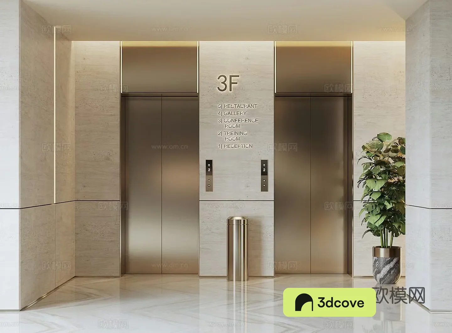 Modern hotel elevator